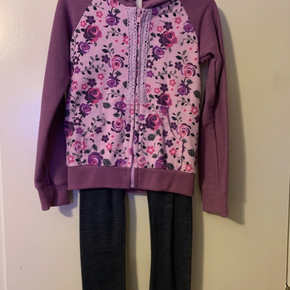 Nannette Purple and Pink Floral Kids Matching Set